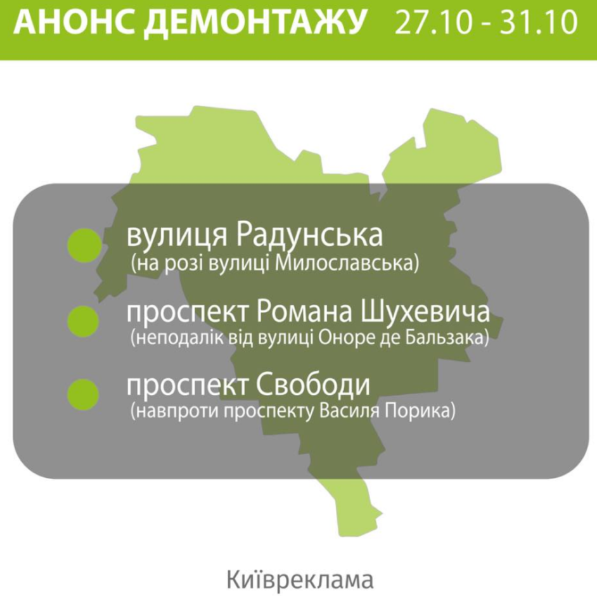 демонтаж реклами у Києві