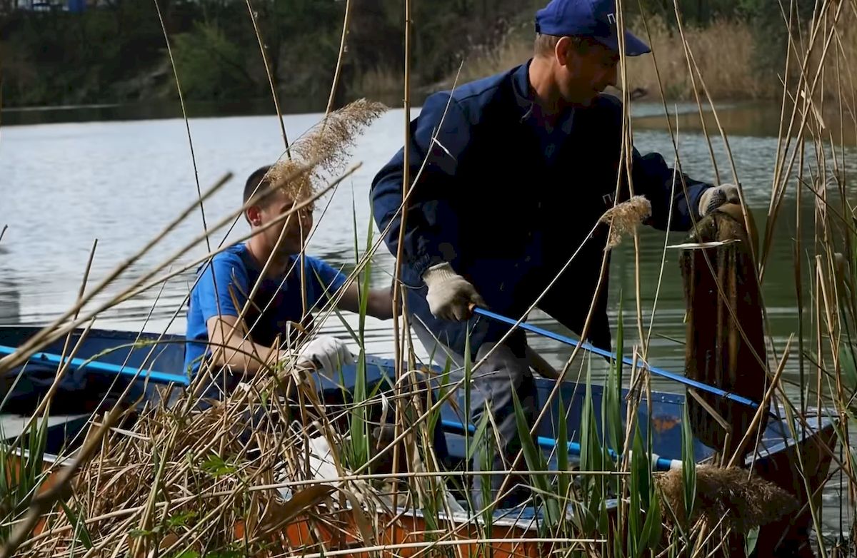 У фітнес-парку "Озеро Лебедине" провели толоку: очистили водойму та висадили рослини