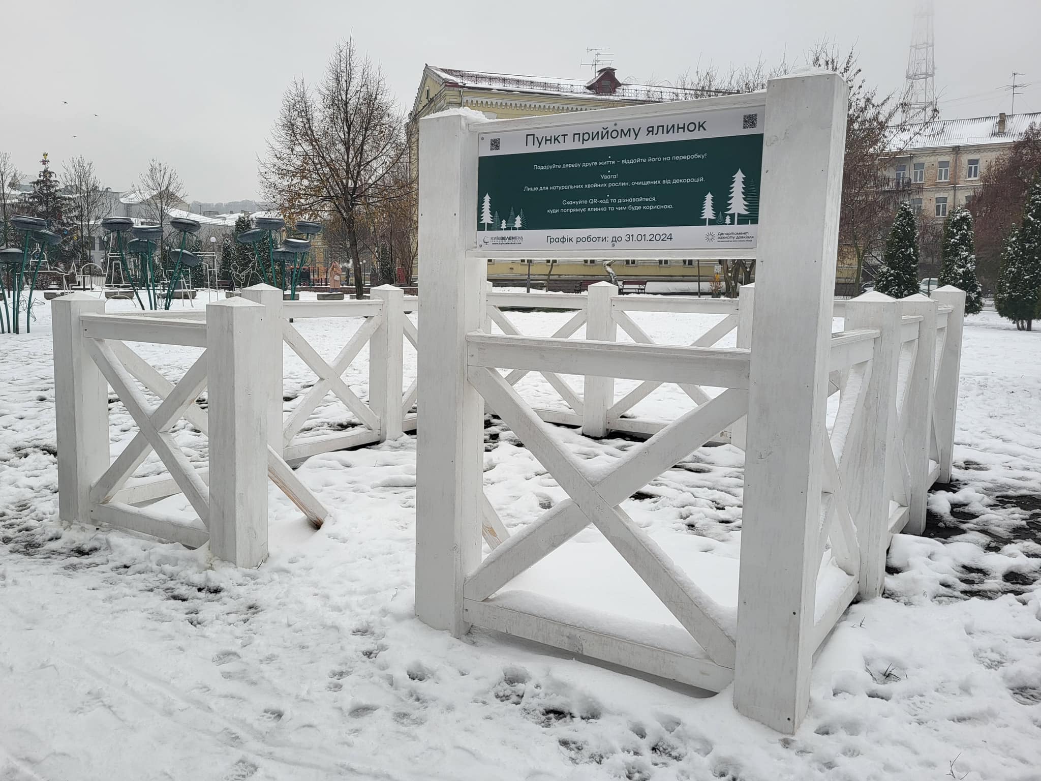 У Києві запрацювали пункти збору новорічних ялинок