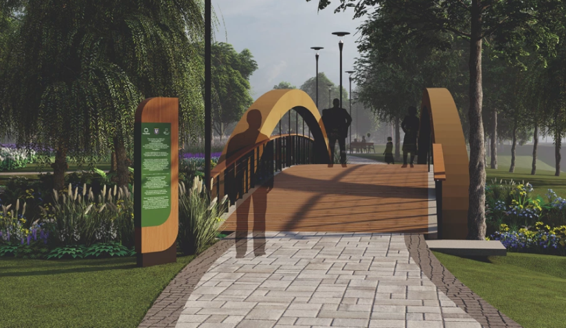 міст, який з'явиться на Оболоні у межах нового парку