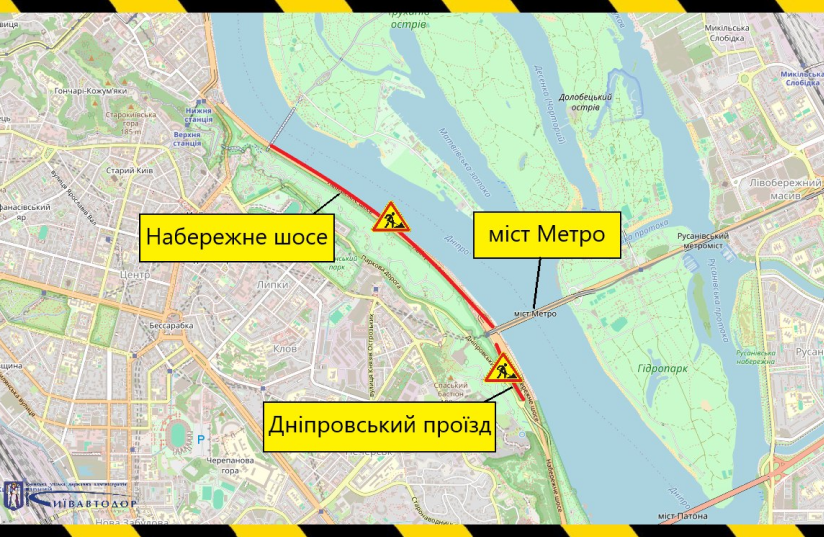 обмеження руху Набережним шосе