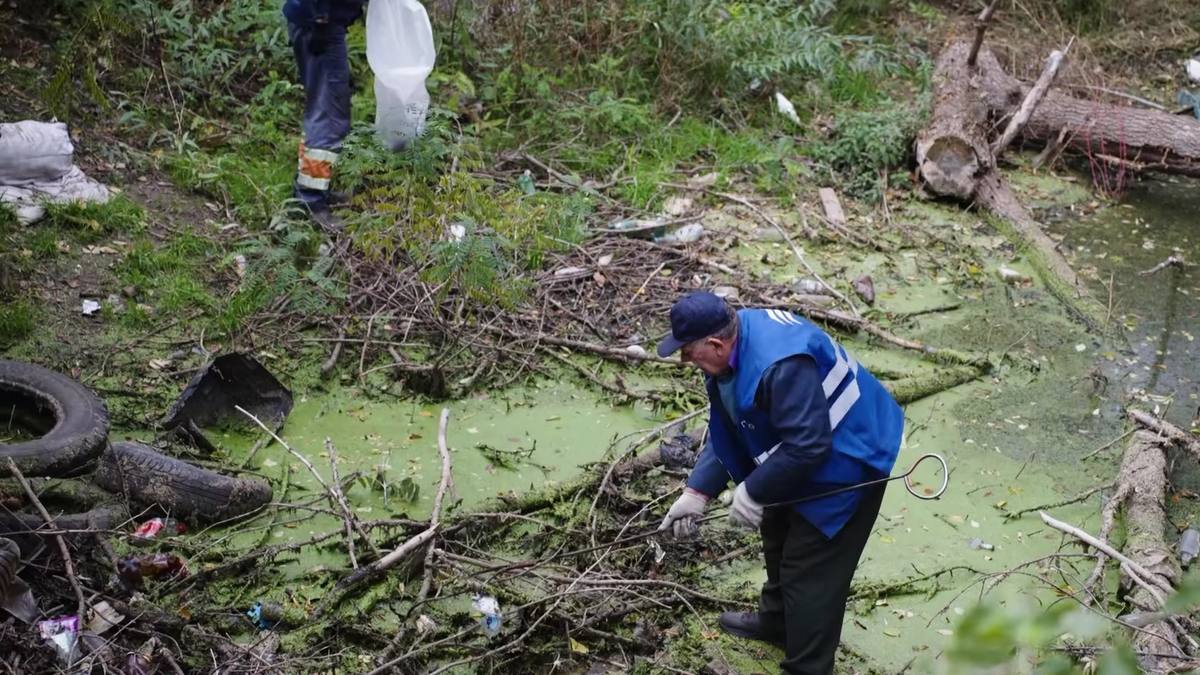 У Києві засмітили та перекрили незаконною дамбою річку Зариваха: нещодавно там провели толоку