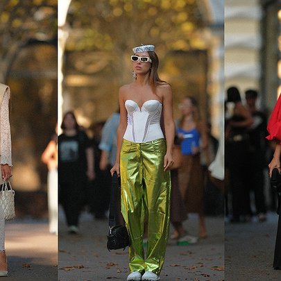 Як одягалися гості Ukrainian Fashion Week SS26: сміливі аксесуари, тваринний принт і бум червоного - 412x412