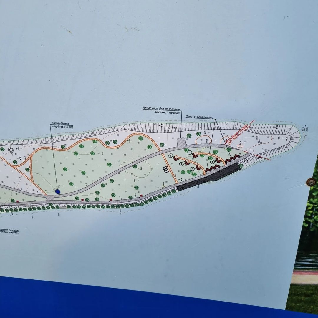 З'явилась схема зони відпочинку на Оболонському острові
