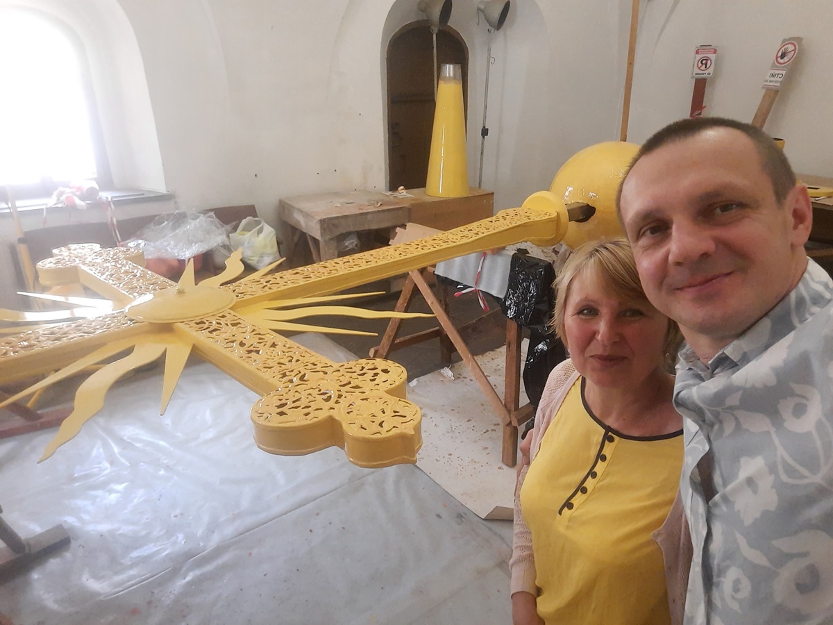 реставрація хреста Софійського собору