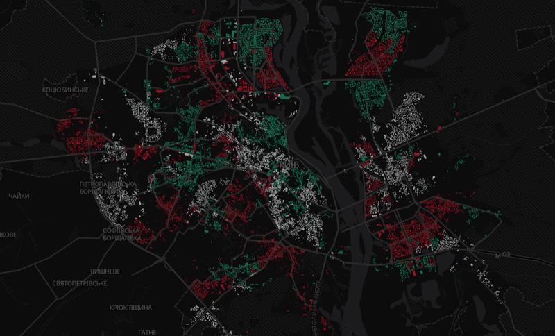 Створили мапу відключень світла у Києві