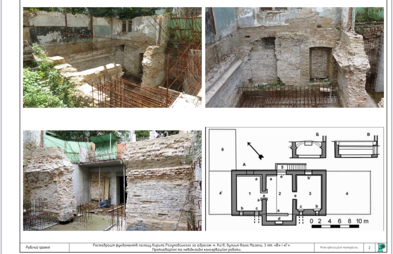 фундамент палацу Розумовського
