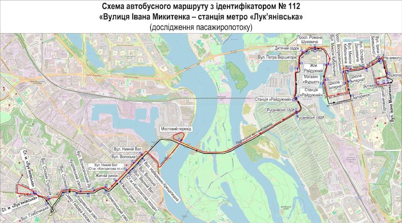 Схема руху автобуса ​​№112