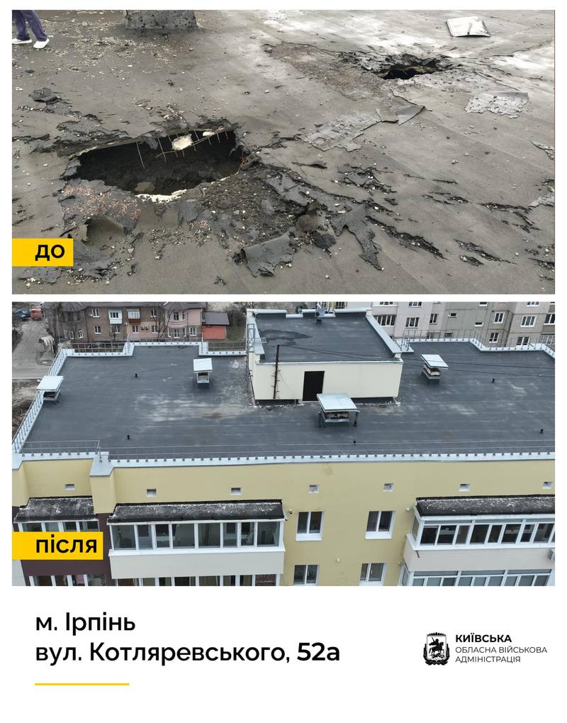 На Київщині відбудували багатоповерхівку, яка постраждала через обстріли