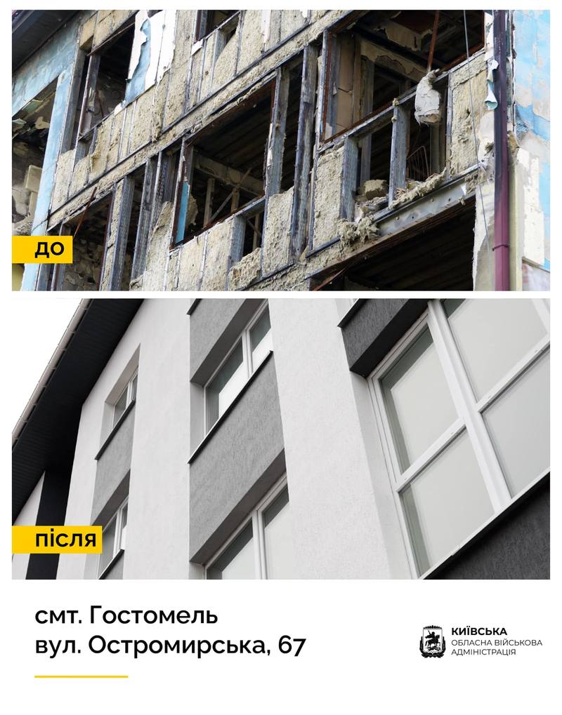 У Гостомелі відбудували будинок, зруйнований окупантами на початку війни