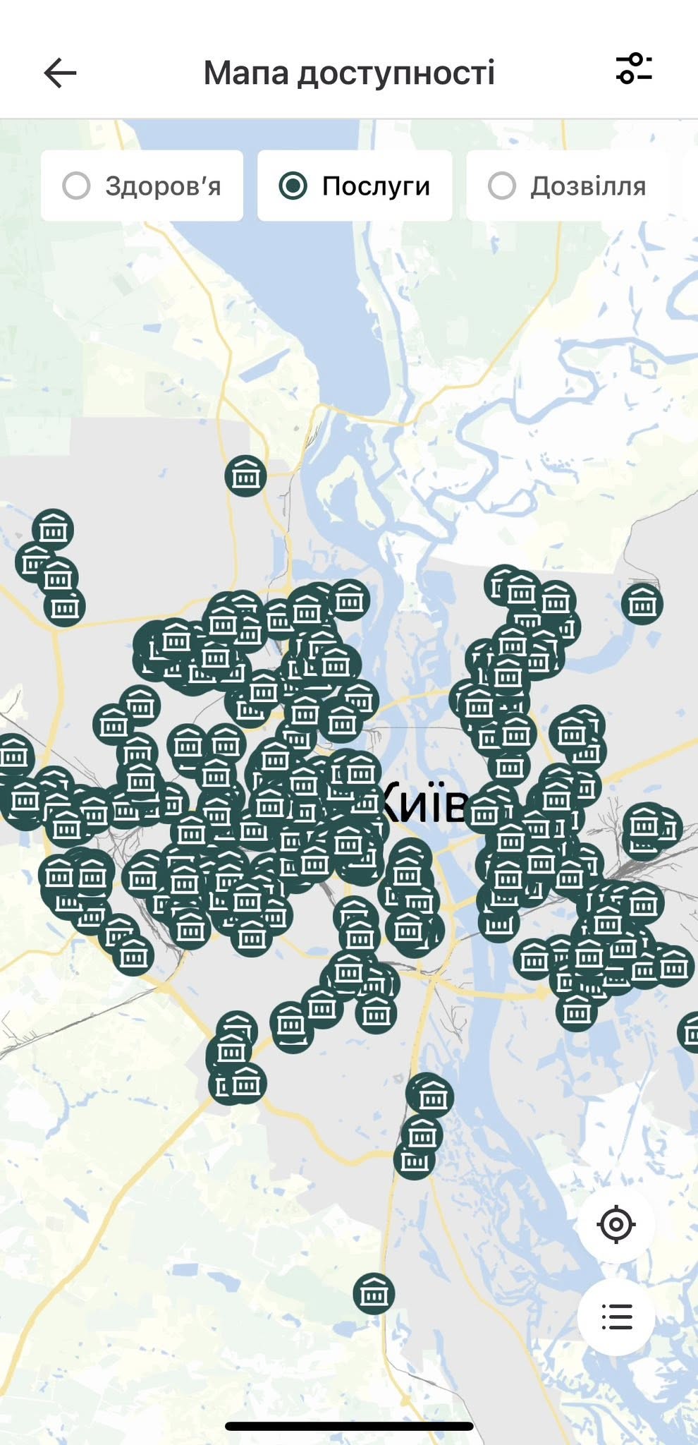 Мапа доступності