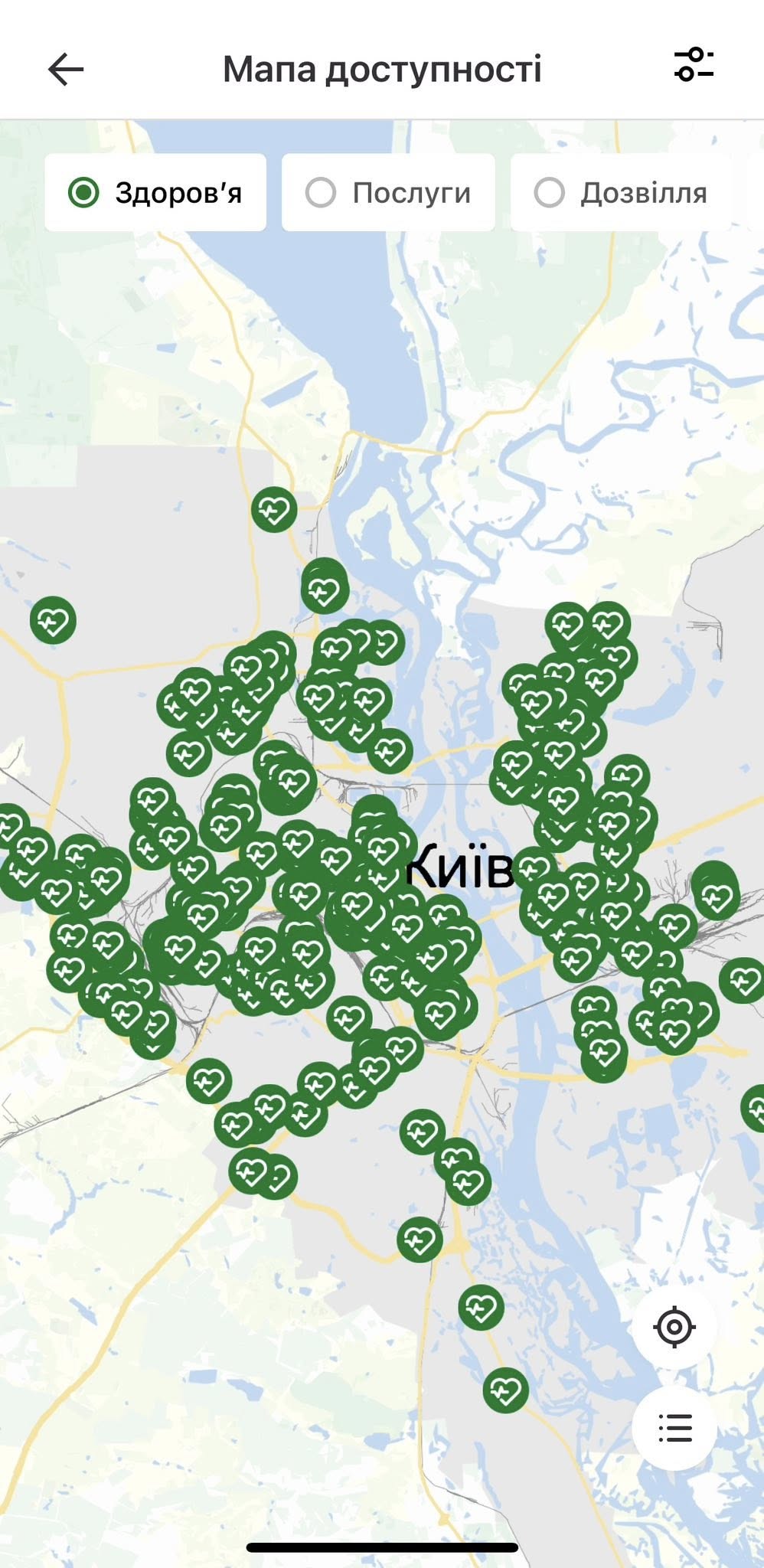 Мапа доступності