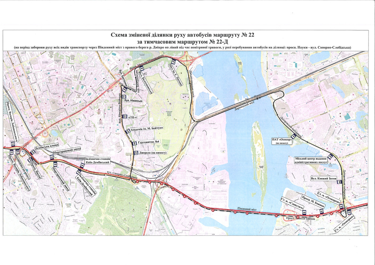 схема маршруту громадського транспорту
