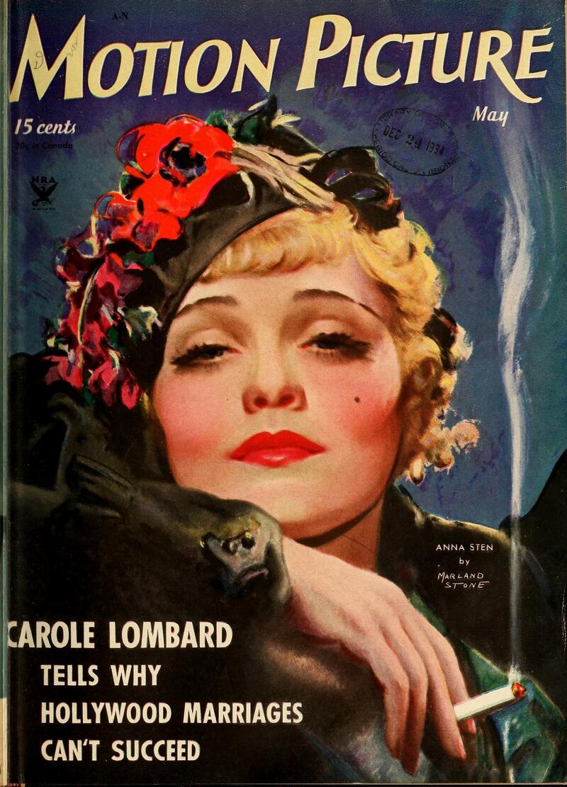 Портрет Анни Стен на обкладинці журналу Motion Picture