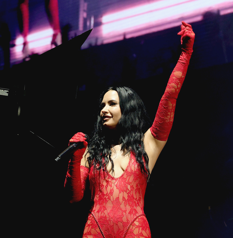 Демі Ловато у кетсьюті SANTA