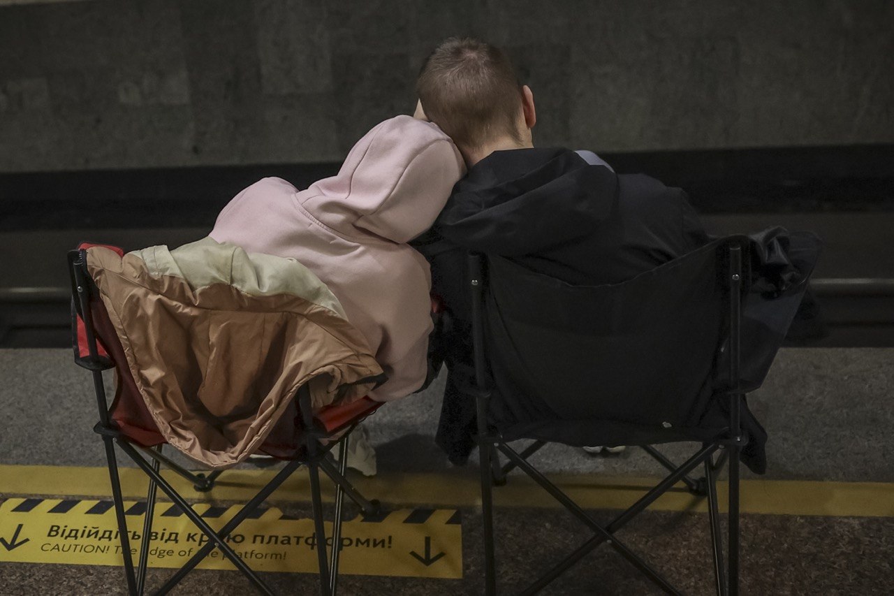 Київський метрополітен під час російського обстрілу. Фото: КМДА