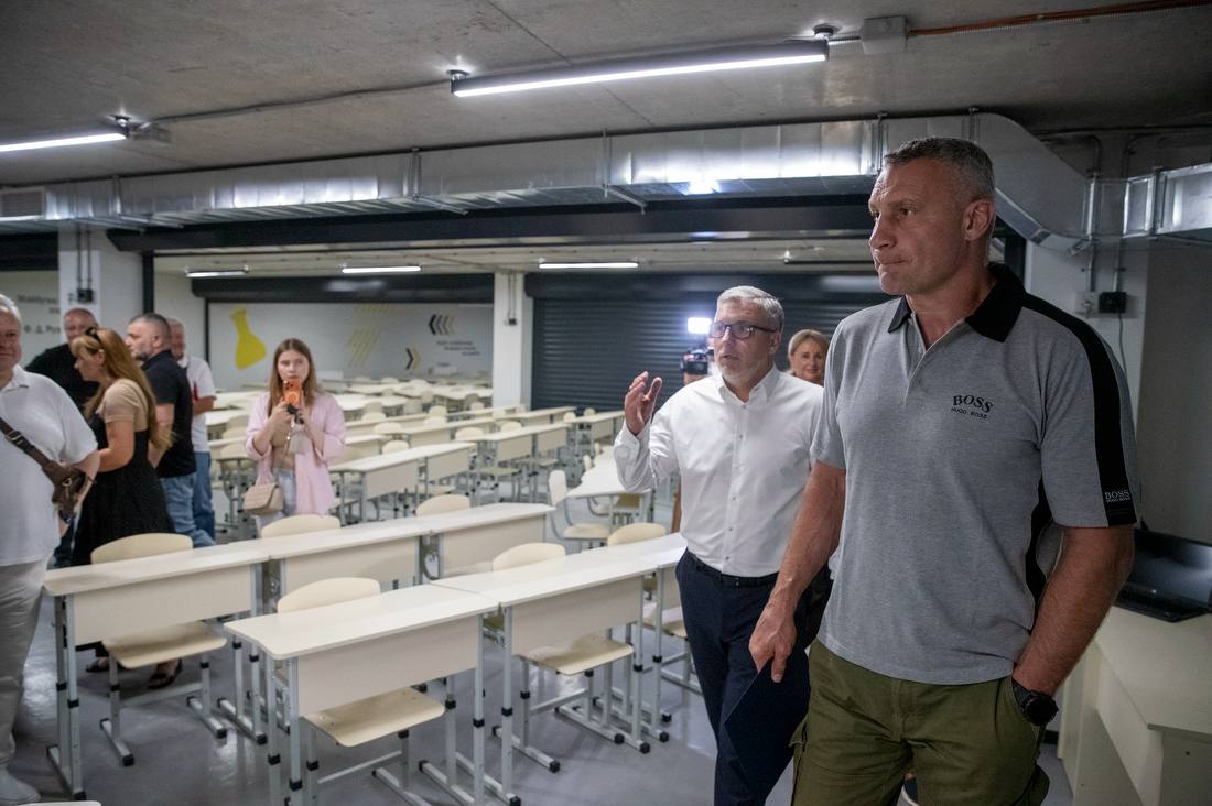 Протирадіаційне укриття в столичному ліцеї. Фото: t.me/vitaliy_klitschko